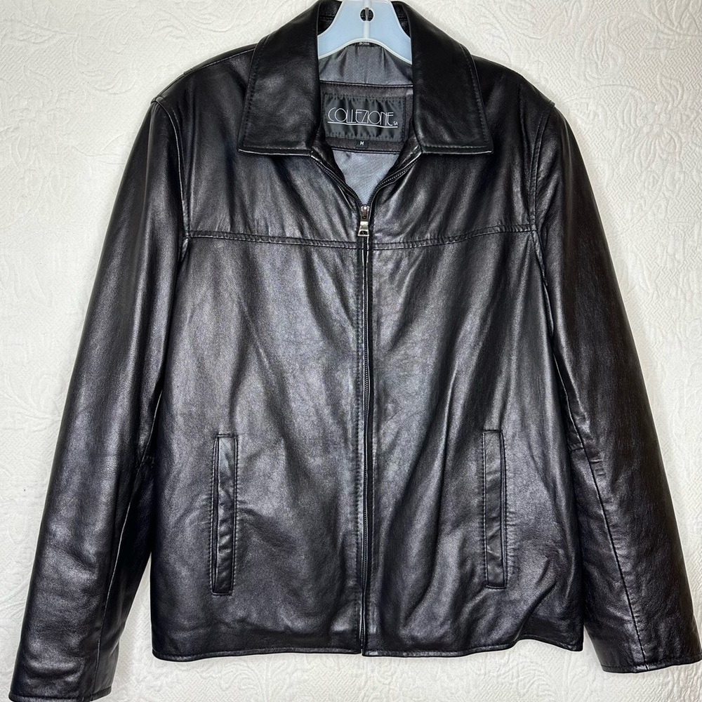 Collezione SA VTG Black Leather Jacket